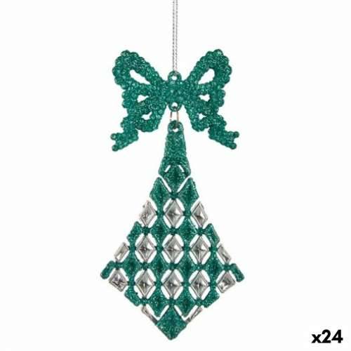 Božićni ukras Laso rombi Zelena Plastika Šljokice 7,5 x 1 x 15,5 cm (24 kom.) Cijena