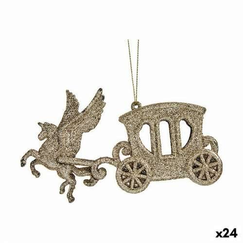 Božićni ukras Čarobna Kočija champagne Plastika Šljokice 15 x 8,5 x 4,5 cm (24 kom.) Cijena