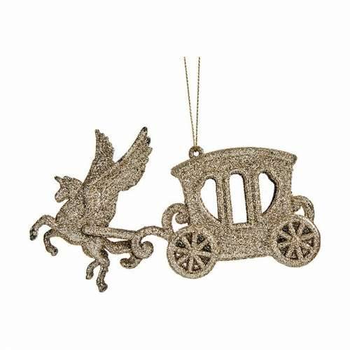 Božićni ukras Čarobna Kočija champagne Plastika Šljokice 15 x 8,5 x 4,5 cm (24 kom.) Cijena