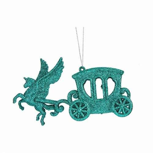 Božićni ukras Čarobna Kočija Zelena Plastika Šljokice 15 x 8,5 x 4,5 cm (24 kom.) Cijena