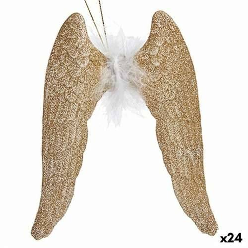 Božićni ukras Krila Anđela champagne Plastika Šljokice 12,5 x 15 x 2,5 cm (24 kom.) Cijena