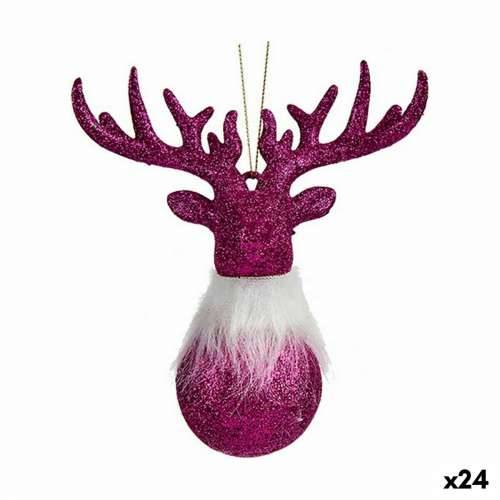 Božićni ukras Sob Fuksija Plastika Šljokice 13,5 x 15,5 x 7 cm (24 kom.) Cijena