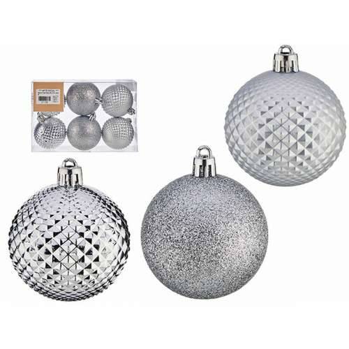 Set božićnih kuglica Ø 6 cm Srebrna PVC (12 kom.) Cijena