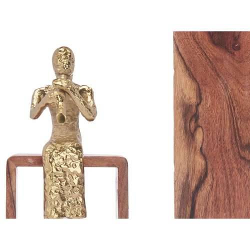 Ukrasna figura Flauta s Kljunom Smeđa Drvo Metal 13 x 27 x 13 cm Cijena