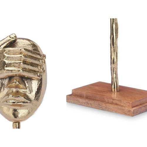 Ukrasna figura Lice zlatan Drvo Metal 16 x 34 x 10 cm Cijena