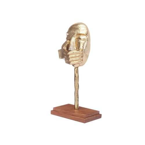 Ukrasna figura Lice zlatan Drvo Metal 17 x 33,5 x 10 cm Cijena