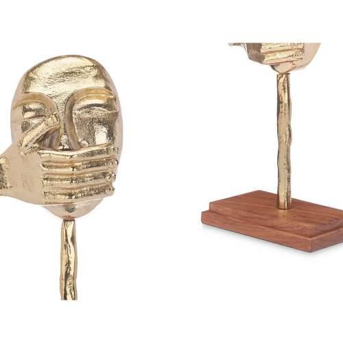 Ukrasna figura Lice zlatan Drvo Metal 17 x 33,5 x 10 cm Cijena
