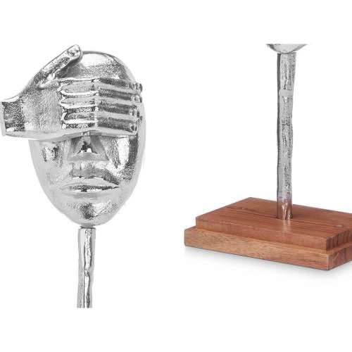 Ukrasna figura Lice Srebrna Drvo Metal 16 x 34 x 10 cm Cijena