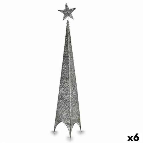 Pom de Crăciun Krist+ 00157 Srebrna Metal Plastika Zvijezda toranj 28 x 127 x 28 cm (6 kom.) Cijena