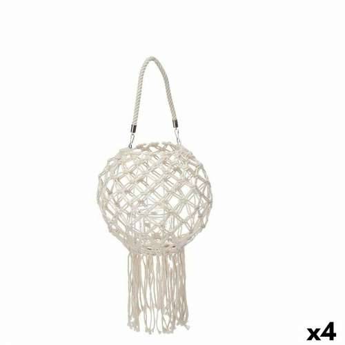 Svijećnjak makrame Bijela Pamuk 26 x 66 x 26 cm (4 kom.) Cijena