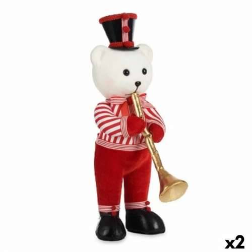 Ukrasna figura Medvjedi Truba Bijela Crna Crvena polistiren 15 x 46 x 25 cm (2 kom.) Cijena