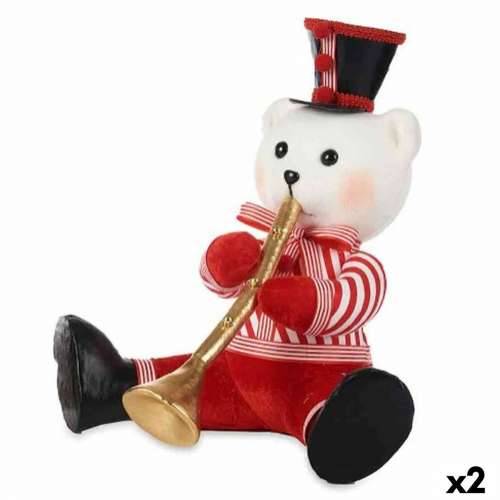 Ukrasna figura Medvjedi Truba Bijela Crna Crvena polistiren 32 x 31 x 26 cm (2 kom.) Cijena