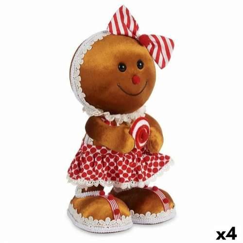 Ukrasna figura Keks Laso Smeđa Crvena polistiren 19 x 33 x 15 cm (4 kom.) Cijena