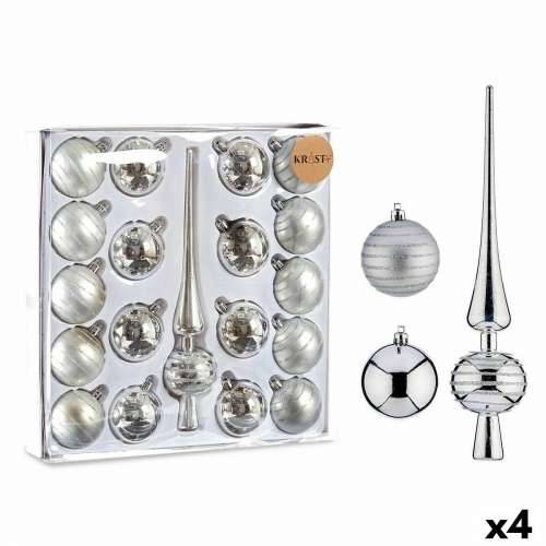 Set Božićnih Ukrasa Srebrna PVC (4 kom.) Cijena