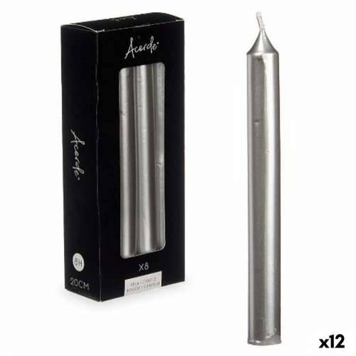 Set Svijeća Acorde 126-E-AR Srebrna 2 x 2 x 20 cm (12 kom.) Cijena