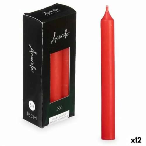 Set Svijeća Acorde 123-C-AR Crvena 2 x 2 x 15 cm (12 kom.) Cijena