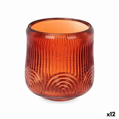 Svijećnjak Crte Oranžna Kristal 9 x 9,5 x 9 cm (12 kom.) Cijena