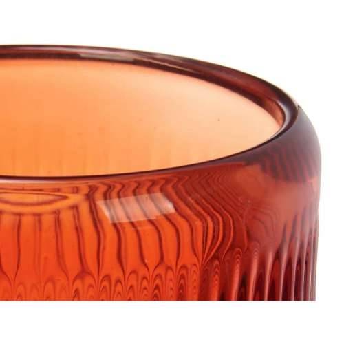 Svijećnjak Crte Oranžna Kristal 9 x 9,5 x 9 cm (12 kom.) Cijena