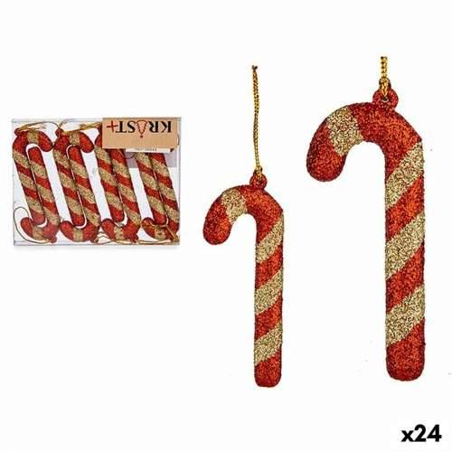 Set Božićnih Ukrasa Krist+ 00543-2 Crvena zlatan Plastika Štap 6,5 x 1 cm 8 Dijelovi (24 kom.) Cijena