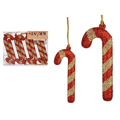 Set Božićnih Ukrasa Krist+ 00543-2 Crvena zlatan Plastika Štap 6,5 x 1 cm 8 Dijelovi (24 kom.) Cijena