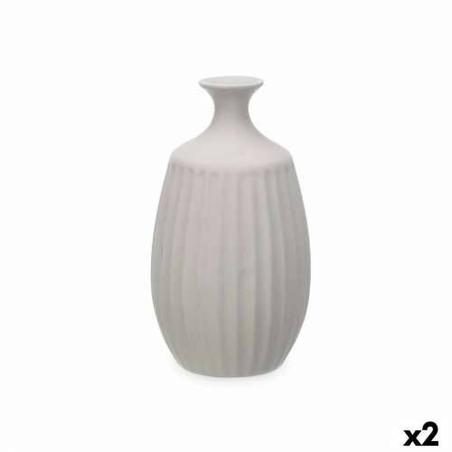 Vrč Siva Keramika 21 x 39 x 21 cm (2 kom.) Crte Cijena
