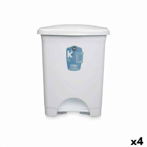 Koš za Papir na Pedalu Bijela Plastika 30 L (4 kom.) Cijena