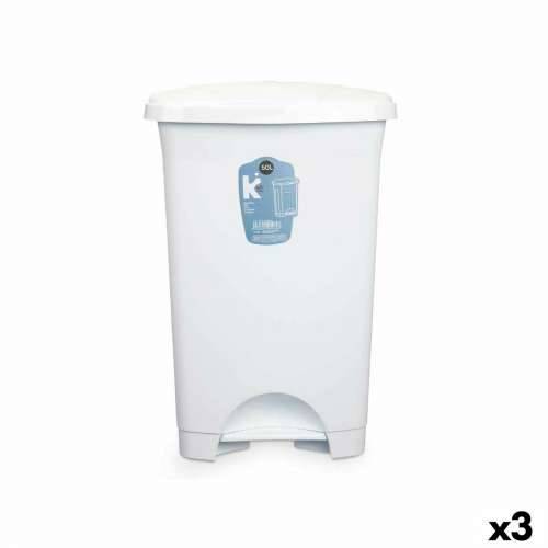Koš za Papir na Pedalu Bijela Plastika 50 L (3 kom.) Cijena