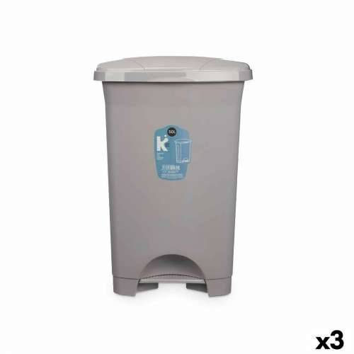 Koš za Papir na Pedalu Siva Plastika 50 L (3 kom.) Cijena