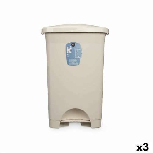 Koš za Papir na Pedalu Bež Plastika 50 L (3 kom.) Cijena