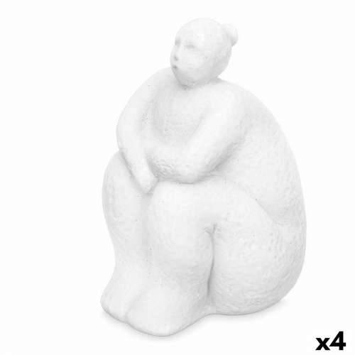 Ukrasna figura Bijela Dolomite 18 x 30 x 19 cm (4 kom.) Dama Sjedeći Cijena