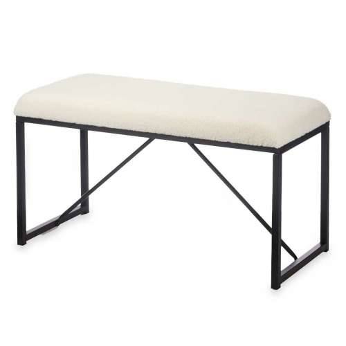 Klupa Gift Decor TR23063-1 Bijela Metal Tkanina 81 x 42 x 38 cm Cijena