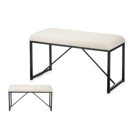 Klupa Gift Decor TR23063-1 Bijela Metal Tkanina 81 x 42 x 38 cm Cijena