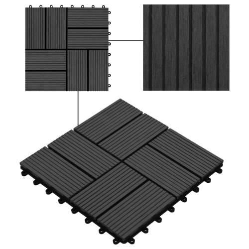 Pločice za trijem 11 kom WPC 30 x 30 cm 1 m² crne Cijena