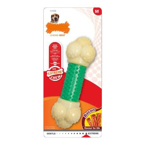 Grickalo za pse Nylabone Extreme Chew Double Action Bacon Metvica 2 u 1 Guma Veličina M Najlon Cijena