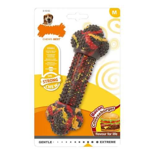 Grickalo za pse Nylabone Strong Chew Bacon Sir Pljeskavica Guma Veličina M Cijena