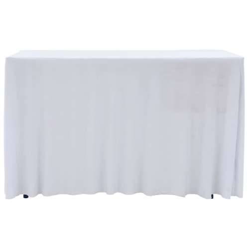 Rastezljive navlake za stol 2 kom duge 120 x 60,5 x 74 cm bijele Cijena