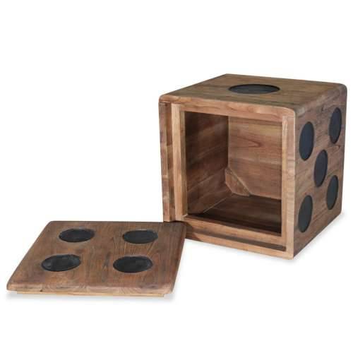Kutija za pohranu od drva mindi 40 x 40 x 40 cm dizajn kocke Cijena