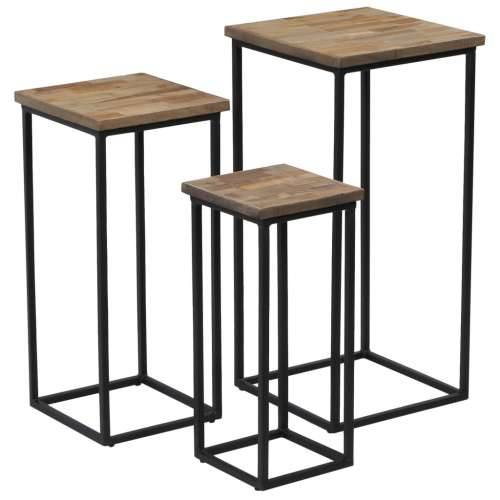 3-dijelni set uklapajućih stolića od obnovljene tikovine Cijena
