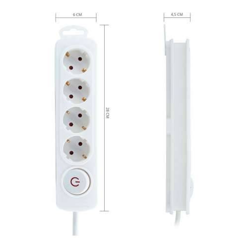 Produžni Kabel s 4 Utičnice i Prekidačem TM Electron 250 V Cijena