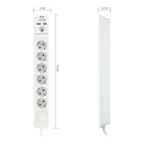 Produžni Kabel s 6 Utičnica s Prekidačem TM Electron 230 V Cijena