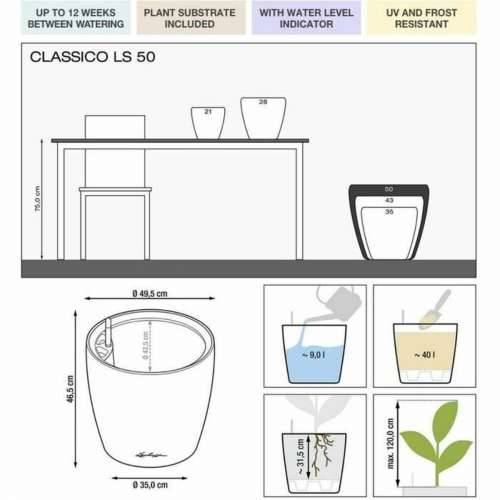 Tegla za samozalijevanjem Lechuza Bijela Ø 49,5 x 46,5 cm Plastika Cijena