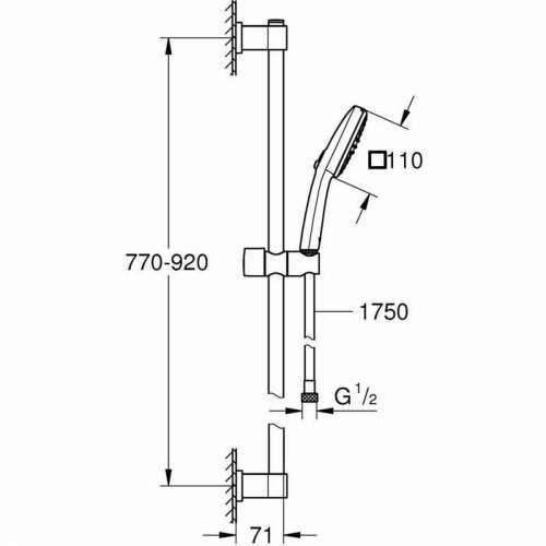 Stup za tuširanje Grohe Vitalio Comfort 110 Silikon Cijena