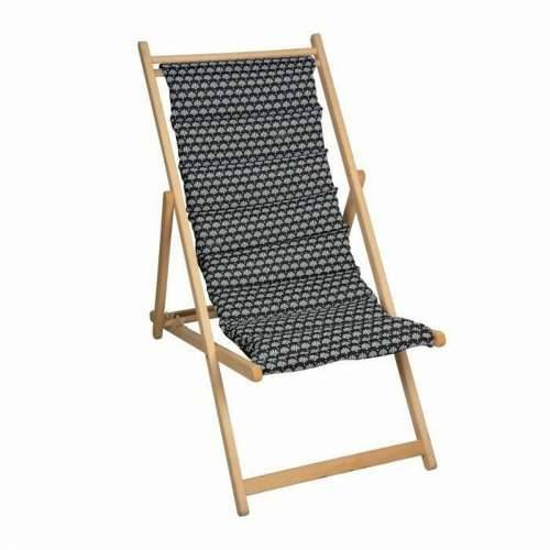 Pludmales guļamkrēsls Jardin Prive Helsinki Platno bukovina Crna/Bijela (106 x 55 x 95 cm) Cijena
