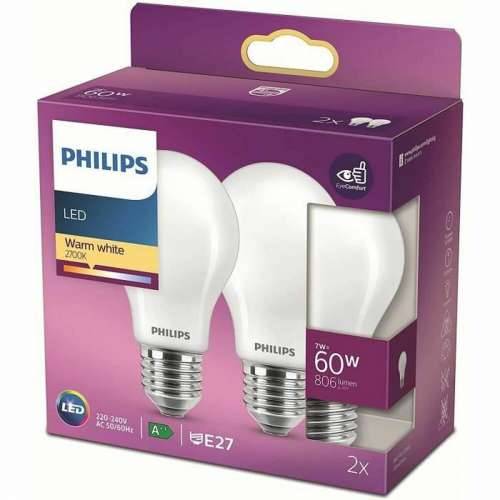 LED žarulja Philips Classic Standard 60 W Bijela E E27 (2700 K) (2 kom.) Cijena