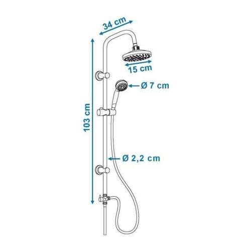 Stup za tuširanje Rousseau Sonora 3 Siva Nehrđajući Čelik ABS Ø 15 cm Cijena