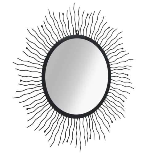 Vrtno zidno ogledalo u obliku sunca 80 cm crno Cijena