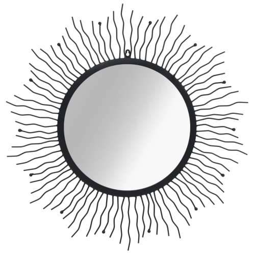 Vrtno zidno ogledalo u obliku sunca 80 cm crno Cijena