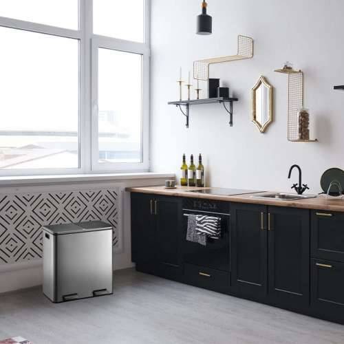 Kanta za Smeće za Recikliranje Kitchen Move Nehrđajući Čelik (30 L x 2) Cijena