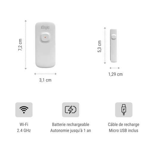Detektor Otvaranja Vrata i Prozora Konyks Senso Charge 2 Wi-Fi 2,4 GHz Cijena
