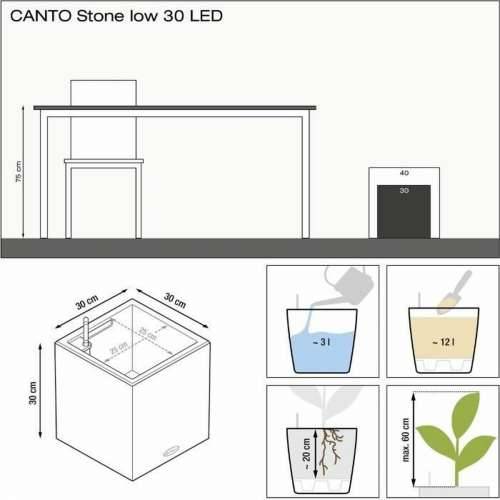 Tegla za samozalijevanjem Lechuza Bijela 30 x 30 cm LED Cijena